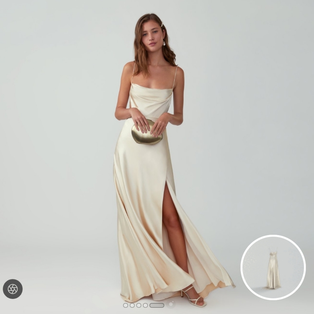 Fame & Partner strappy draped gown sz2
